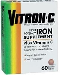 Vitron - C High Potency Iron Supplement Coated Tablets - 60 Tablets