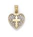 14k Two-Tone Cross Heart Pendant