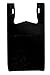 Plastic Bag-Black Plain Embossed T-Shirt Bag 11.5