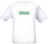 INDIANA - GREEN LETTERING - State-series - White T-shirt