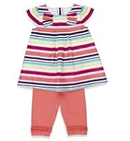 2 Piece Autograph Cotton Rich Striped Dress & Leggings Outfit