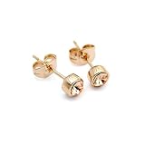 Magic Collection Rose Gold Finish Champagne, Purple, Turquoise Swarovski Crystal Stud Earrings