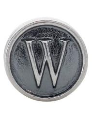 Kera Sterling Silver Alphabet Letter W Bead