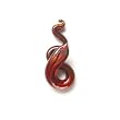Crimson Red Spekeled Glass Foil Snake Pendant with with Organza Necklace