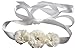 Bridesmaid and Flowergirls sashes wedding sash pearls flowers belts (Ivory)