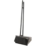 Carlisle 36141503 Duo-Pan Dustpan & Lobby Broom Combo, 3 Foot Overall Height, Black