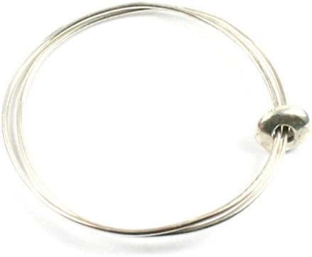 Solid Silver 925 Handmade Mothers Bangle with up to 4 Personalised Rings