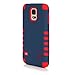 S5 Case, SGM 3-Piece High Impact Hybrid Defender Case For Samsung Galaxy S5 With Screen Protector + Stylus (Dark Blue + Red)