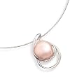 16" White Gold Omega Chain with Slide Featuring a Cultured Freshwater Baroque Pearl