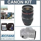 Canon EF 24-70mm f/2.8L USM AF Lens Kit, USA with Tiffen 77mm Wide Angle Filter Kit, Lens Cap Leash, Professional Lens Cleaning Kit,