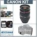Canon EF 24-70mm f/2.8L USM AF Lens Kit, USA with Tiffen 77mm Wide Angle Filter Kit, Lens Cap Leash, Professional Lens Cleaning Kit,