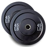 Body Solid Bumper Plates - 45 lb Pair - Black