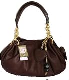 Juicy Couture - Juicy Couture Large Brown Leather Baby Fluffy Charm Satchel Bag