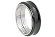 Concave Two Tone Black IP Titanium Ring