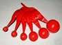 Tupperware Baking Measuring Spoons in Chili Red (set of 6 with detachable ring)