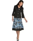 Charter Club Three-Quarter-Sleeve Jacket & Printed A-Line Skirt
