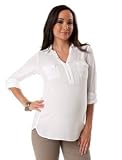 A Pea in the Pod Collection: Splendid Convertible Sleeve Patch Pocket Maternity Shirt