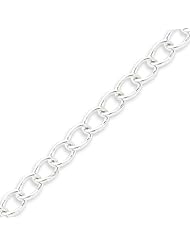 Sterling Silver Half Round Wire Curb Chain - 18 Inch