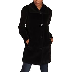 Jones New York Ladies Single Breasted Wing Collar Coat by Jones New York