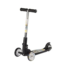 Hudora 3 Wheel Lean and Steer Folding Kick Scooter for Boys