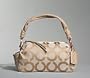 Coach Signature Parker Op Art Zip Shoulder Bag Purse 13439 Khaki Rose Gold