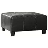 Homelegance Carrington Faux Leather Cocktail Ottoman, Dark Brown