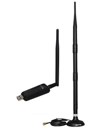 1000mW 1W 802.11g/n High Gain USB Wireless G / N Long-Range WiFi Network Adapter - Dongle With Original Alfa 9dBi Rubber Antenna with magnetic base *Strongest on the Market*