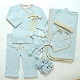 Sckoon Ultimate Luxury Organic Cotton 7 Piece Newborn Baby Gift Set, Rose - Size 0-3 Months