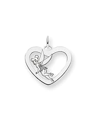 Tinkerbell Heart Pendant, Sterling Silver
