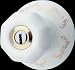 Door Locks White and Gold Porcelain, Porcelain Keyed interior/exterior door knob set