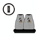 A Set of 2 Front Universal Fit Bucket Seat Cover and Steering Wheel Covver - Disney Mickey Mouse Classic Vintage