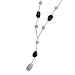 Sterling Silver 19 Inch Iolite and Rainbow Moonstone Necklace
