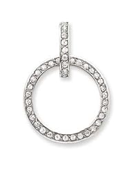Sterling Silver CZ Circle Pendant
