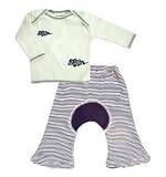 Sckoon Organic Cotton Long Sleeve Shirt & Monkey Pants - Zen Cloud - Available in Sizes Newborn-2T