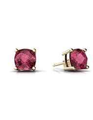 Genuine Pink Tourmaline 14kt Yellow Gold Earrings