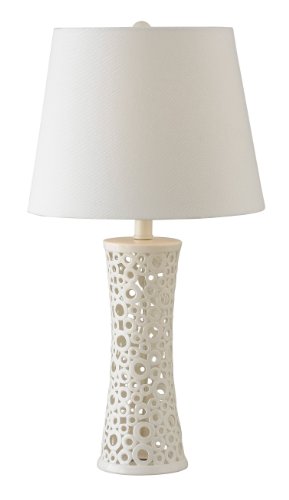 Kenroy Home 21056WH Glover Table Lamp, Gloss White Ceramic