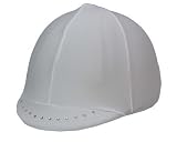 Equestrian Riding Helmet Cover - White with Swarovski Crystals