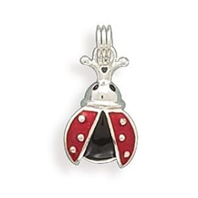 Red and Black Enamel Ladybug Charm (Free Shipping)