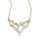10k Gold Diamond Accent Free-Form Heart Necklace 18