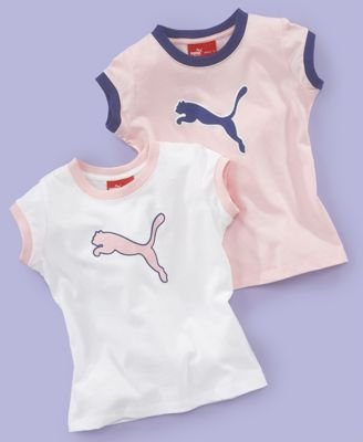 Puma Little Girl Glitter Cat Ringer Tee