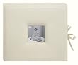 Pioneer 12 Inch by 12 Inch 3-Ring Leatherette Inset Frame and Ribbon Closure Memory Book, Ivory