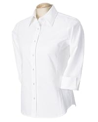 Devon & Jones Pink - Ladies' Three-Quarter-Sleeve Stretch Poplin Blouse