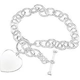 Sterling Silver Tiffany Style Bracelet Heart - 8 inches Sterling Silver Tiffany Style Bracelet With Heart - 8 inches
