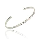 Inspire Sterling Silver .925 'Live' 'Love' 'Laugh' Word Talk Bangle