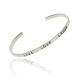Inspire Sterling Silver .925 'Live' 'Love' 'Laugh' Word Talk Bangle