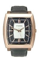 Fossil Men's Black Leather Strap Watch