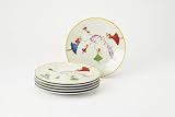 Yedi Houseware Classic Coffee and Tea Dancing Fairies Dessert Plates, Set of 6