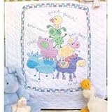 Baby Hugs Farm Friends Stamped Cross Stitch Quilt Kit by 