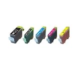 5 Packs PGI-5BK CLI-8 compatible Ink Cartriges with CHIPs PrintPayLess Brand Canon Pixma MP500 MP530 MP600 MP800 iP4200 iP4300 iP4500 iP5200 iP5200 iP5300