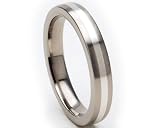 New 3mm Titanium Ring, Sterling Silver Inlay, Free Jewelry Sizing 4-17!